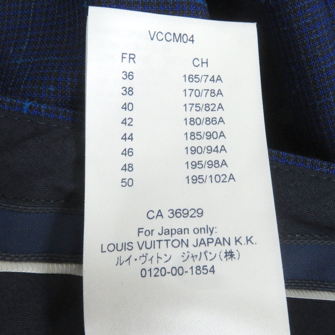 未使用品□LOUIS VUITTON ルイヴィトン 織柄 21AW シングル スラックス トラウザーズパンツ ネイビー 36 イタリア製 正規品 メンズ