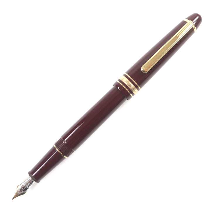 美品▼MONTBLANC モンブラン マイスターシュテュック クラシック 14K Fニブ ホワイトスター 万年筆 ボルドー ゴールド ドイツ製 メンズ