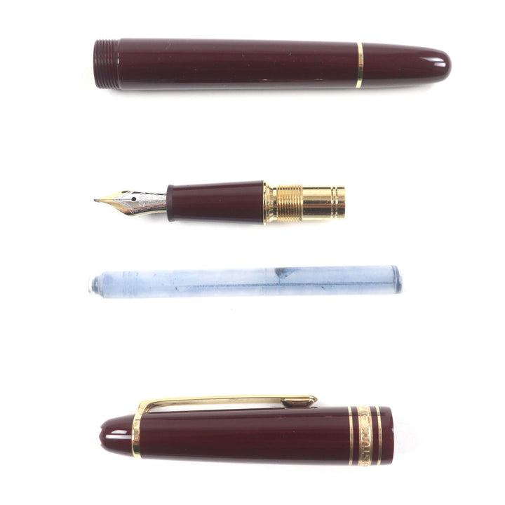美品▼MONTBLANC モンブラン マイスターシュテュック クラシック 14K Fニブ ホワイトスター 万年筆 ボルドー ゴールド ドイツ製 メンズ