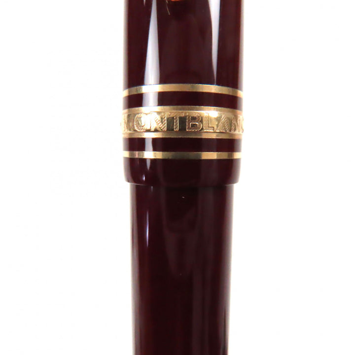 美品▼MONTBLANC モンブラン マイスターシュテュック クラシック 14K Fニブ ホワイトスター 万年筆 ボルドー ゴールド ドイツ製 メンズ