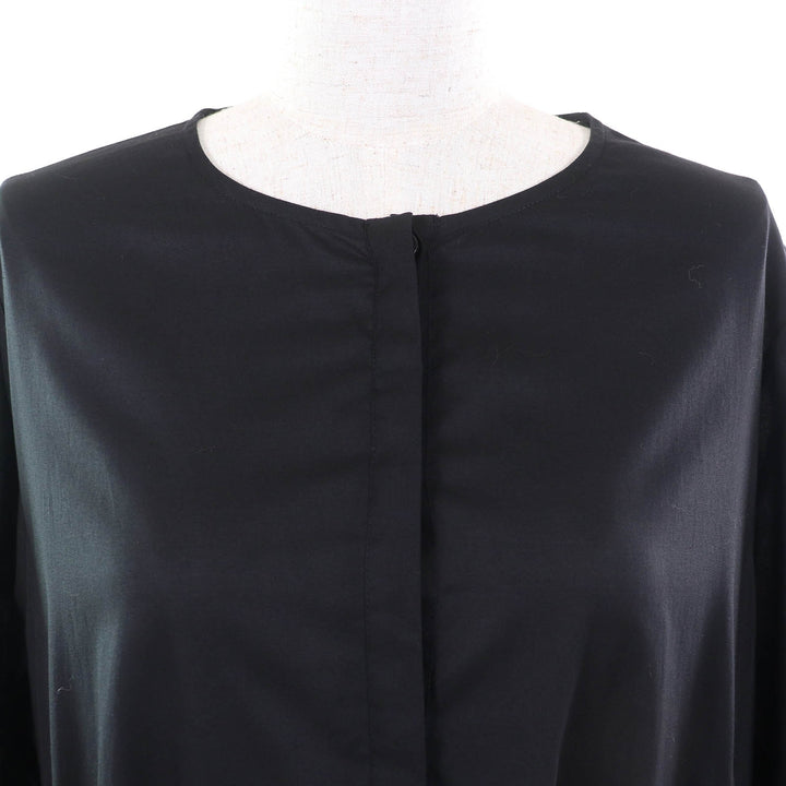 極美△Merlette マーレット 23SS 3710300474 コットン100％ フラワービーズ クルーネック 長袖 ワンピース ブラック M 正規品 レディース