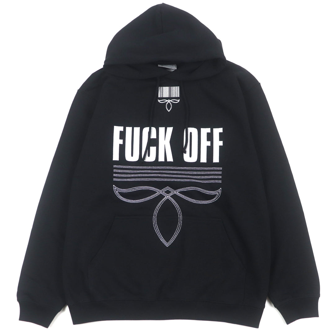 未使用品▼VTMNTS ヴィーティーエムエヌティーエス VL14HD500B FUCK OFF 刺繍 フーデッド プルオーバー パーカー S 正規品 メンズ