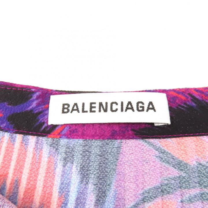 極美品★BALENCIAGA バレンシアガ 542847 総柄 プリーツスカート ボトムス マルチ 34 イタリア製 正規品 レディース