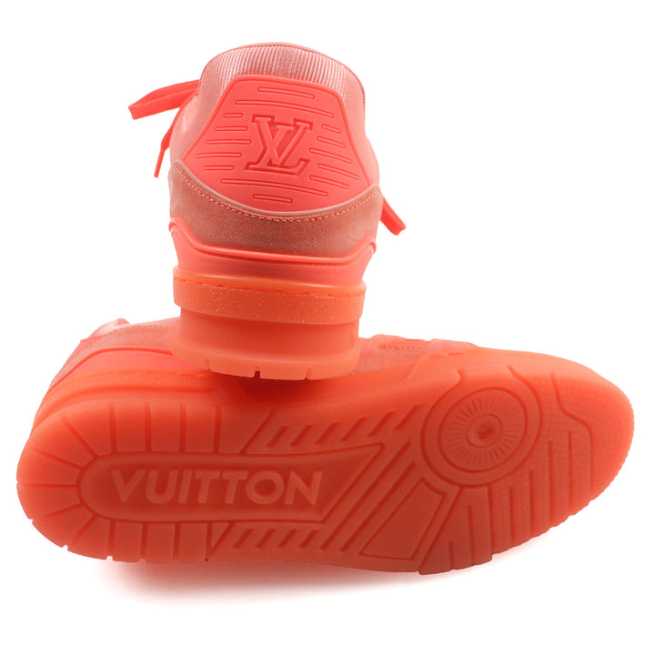 未使用品□LOUIS VUITTON ルイヴィトン LV トレイナーライン モノグラムデニム ローカットスニーカー オレンジ 6.5 イタリア製