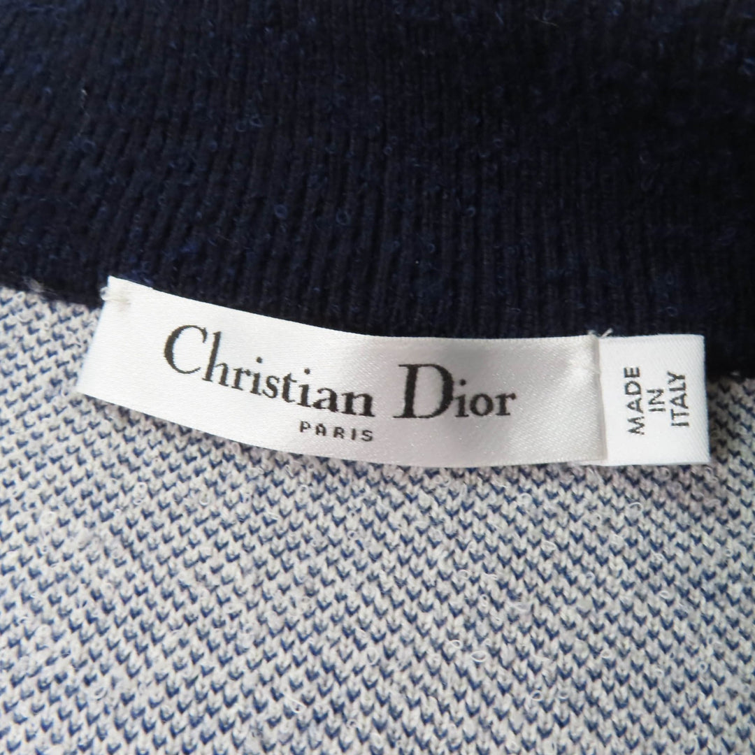 極美品☆Christian Dior クリスチャンディオール 144V50AM350 JA DIOR PARIS クロップド丈 ボンバージャケット ネイビー 44 正規品