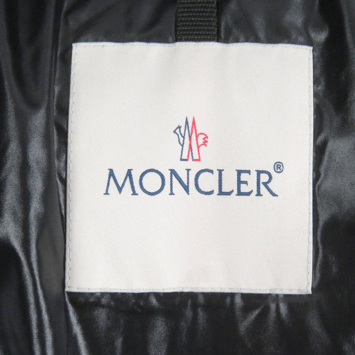 美品□MONCLER モンクレール 2021年製 MONTCLA モンクラ ロゴ刺繍 フーデッド WZIP ダウンジャケット ブラック 0 正規品 メンズオススメ