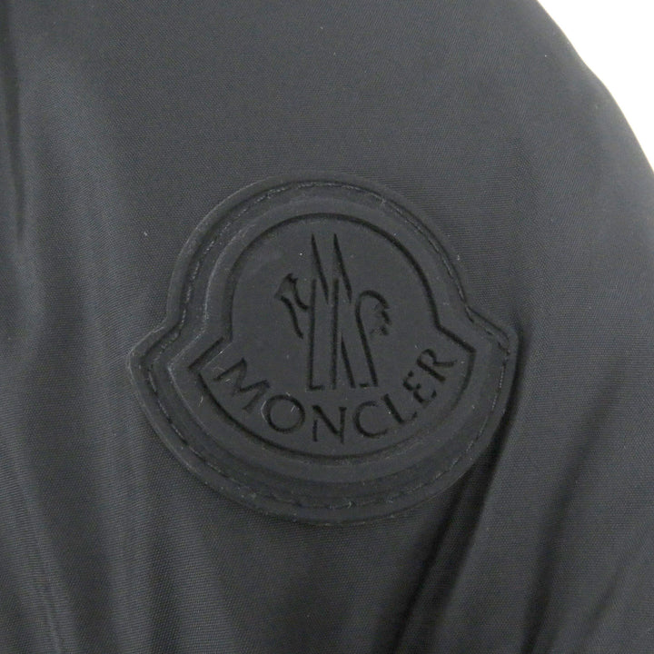 美品□MONCLER モンクレール 2021年製 MONTCLA モンクラ ロゴ刺繍 フーデッド WZIP ダウンジャケット ブラック 0 正規品 メンズオススメ