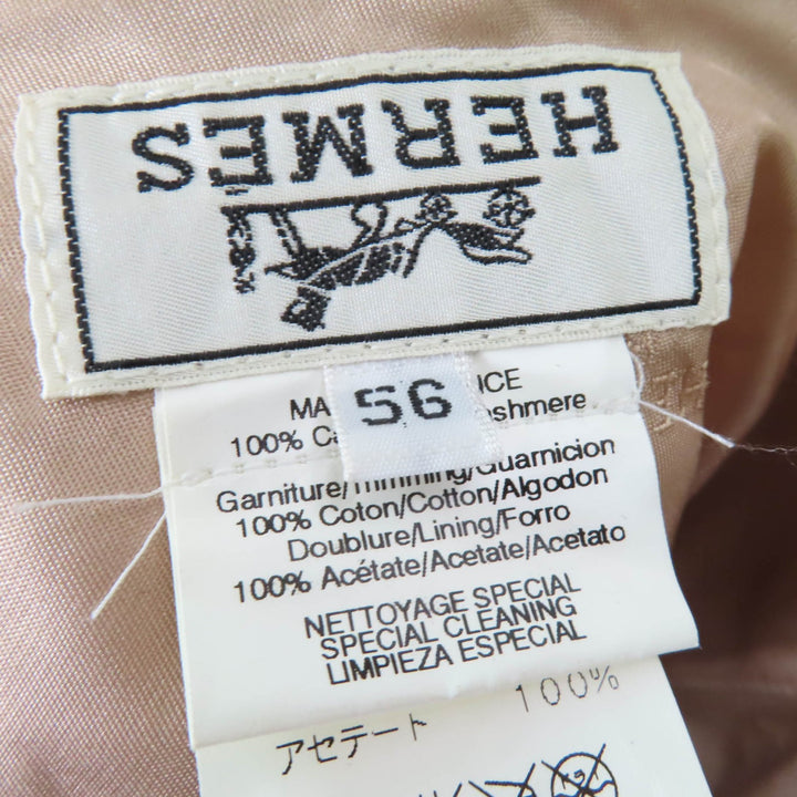 極美品☆HERMES エルメス カシミヤ100％ シルバー金具 カデナZIP バケットハット 帽子 ブラック 56 フランス製 正規品 レディース