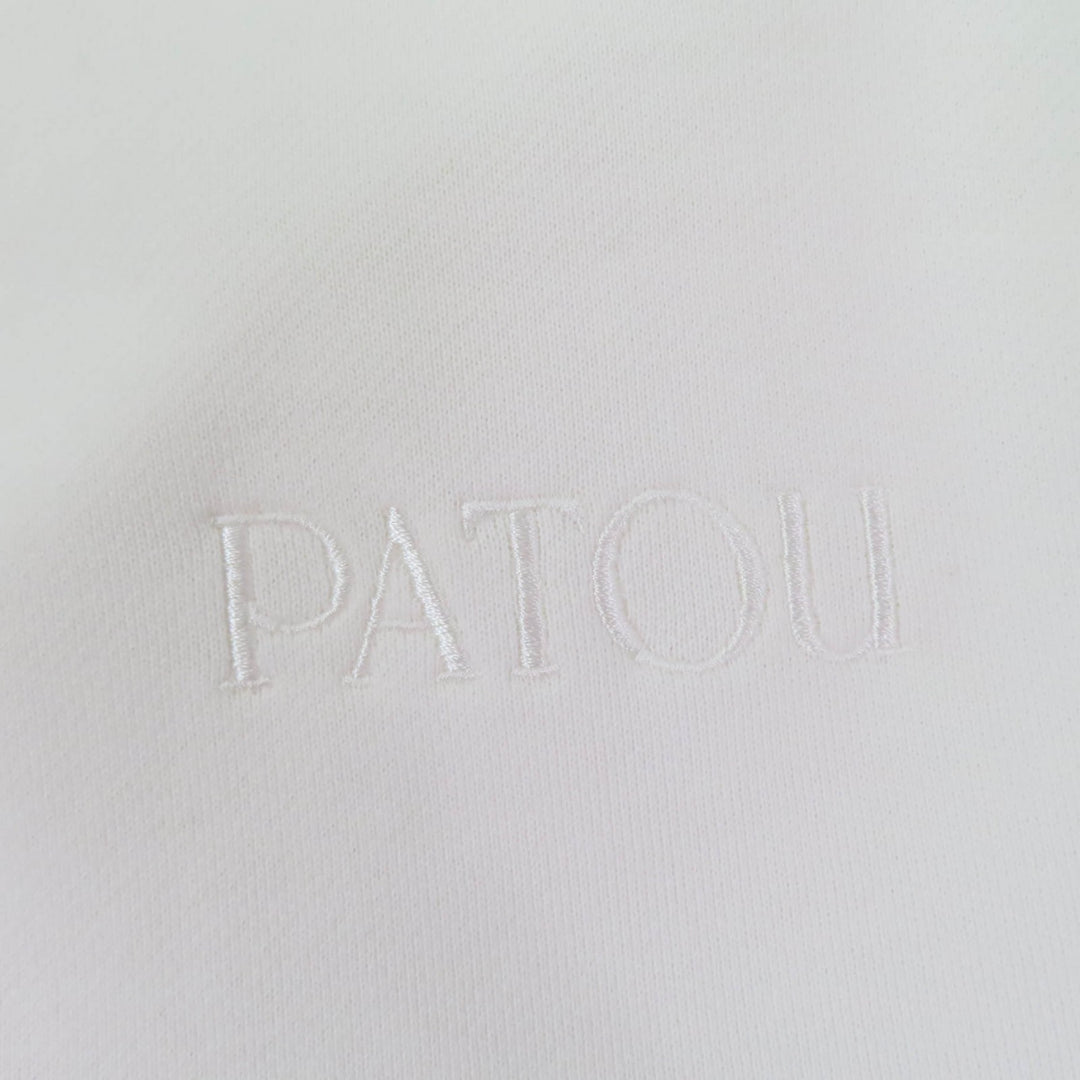 美品☆PATOU パトゥ 23AW JE0929985009A ロゴ刺繍 オーガニックコットン トロンプルイユ フーディドレス ワンピース ホワイト S 正規品