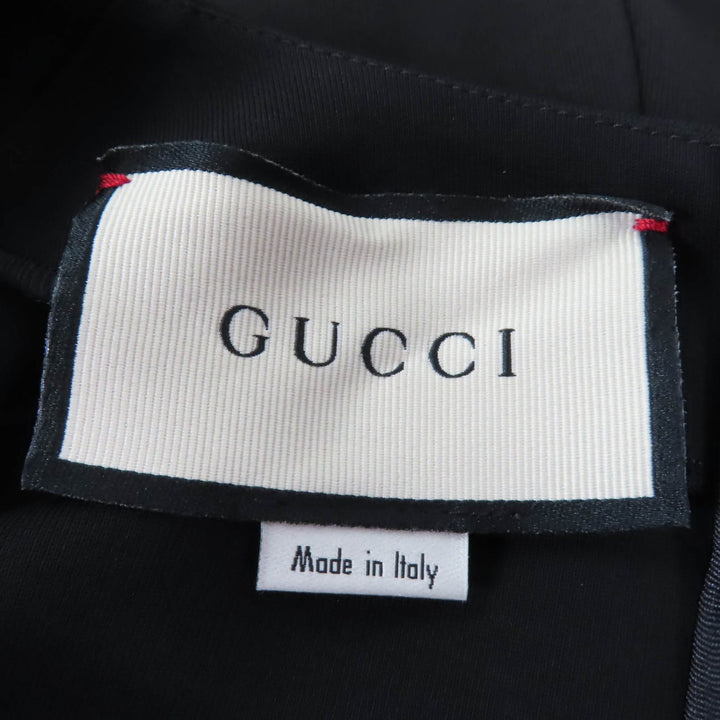 極美品☆GUCCI グッチ 501488 Jersey V-neck Dress インターロッキングGパール付 ワンピース ブラック XS イタリア製 正規品 レディース