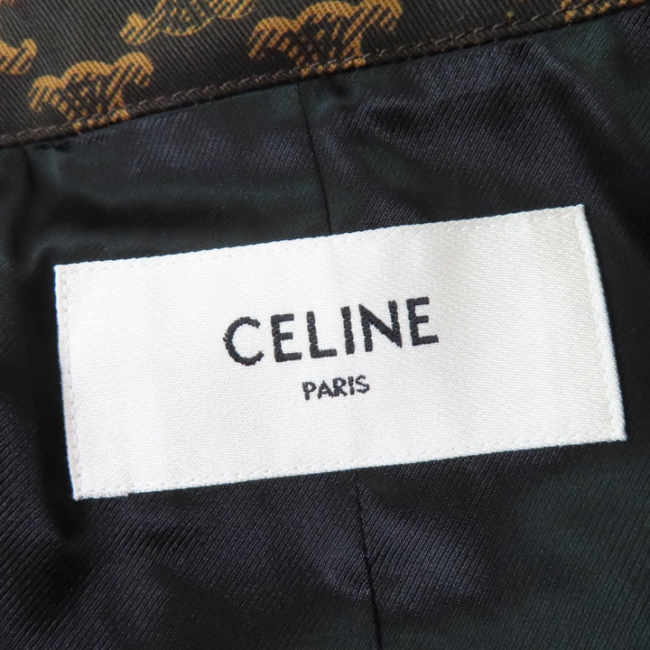 極美品☆CELINE セリーヌ 2M398267M トリオンフ柄 トレンチコート ブラウン 40 ハンガー・ガーメント付き フランス製 正規品 レディース