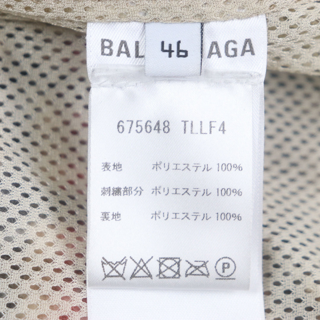 美品▼バレンシアガ ワードローブ 21AW 675648 TRACKSUIT JAKET スポーティB チェック柄 ロゴ刺繍 ZIPUP フリースジャケット 46 正規品