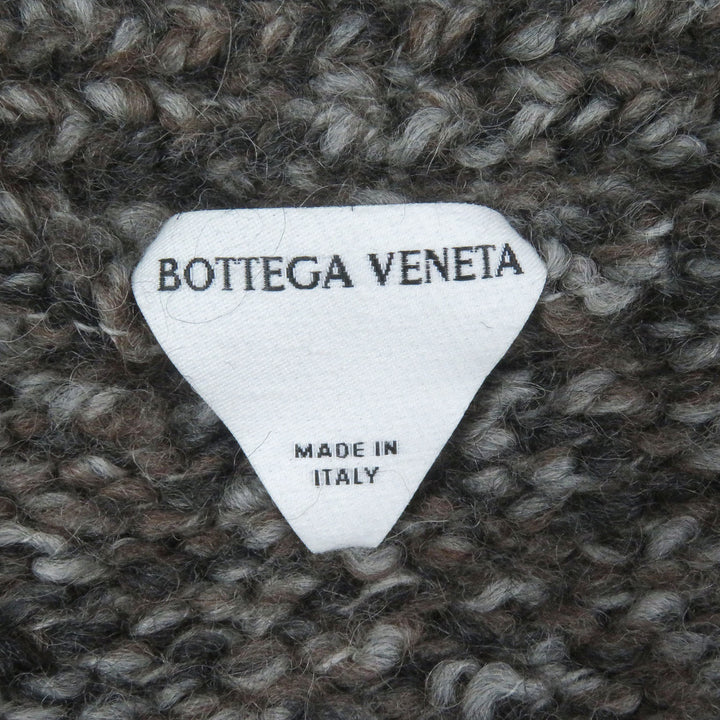 極美品□BOTTEGAVENETA ボッテガヴェネタ 23AW 761631 アルパカ混 ショールカラー ニットカーディガン ブラウン系 M イタリア製 正規品