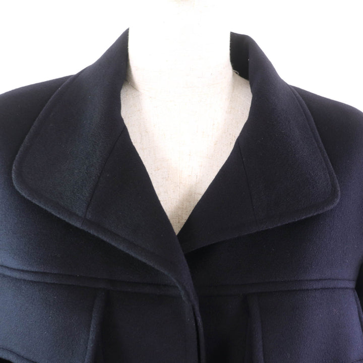 極美品★CHANEL シャネル 98A P12245 カシミヤ100％ ココマークボタン付 ジャケット ダークネイビー 38 フランス製 正規品 レディース