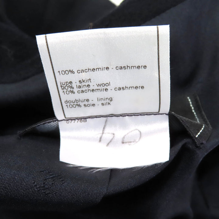 極美品★CHANEL シャネル 98A P12245 カシミヤ100％ ココマークボタン付 ジャケット ダークネイビー 38 フランス製 正規品 レディース