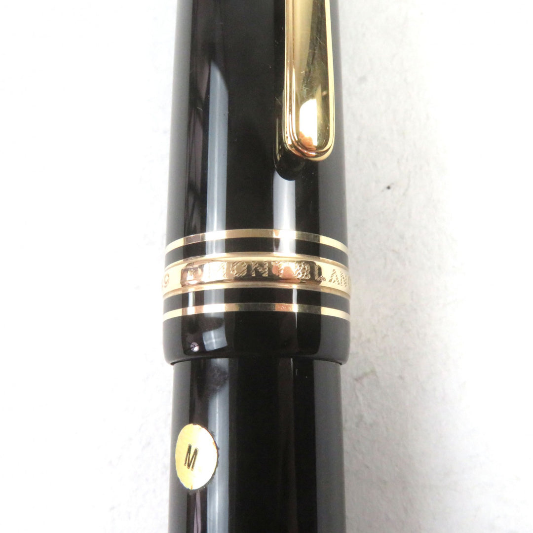 極美品○MONTBLANC モンブラン マイスターシュテュック 149 18K Mニブ ホワイトスター ロゴ刻印 キャップ式 万年筆 ブラック ゴールド