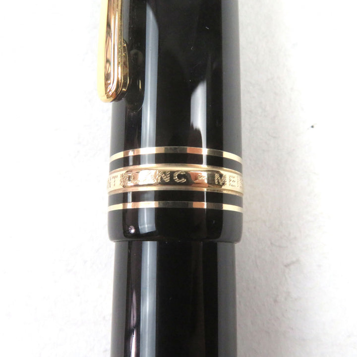 極美品○MONTBLANC モンブラン マイスターシュテュック 149 18K Mニブ ホワイトスター ロゴ刻印 キャップ式 万年筆 ブラック ゴールド
