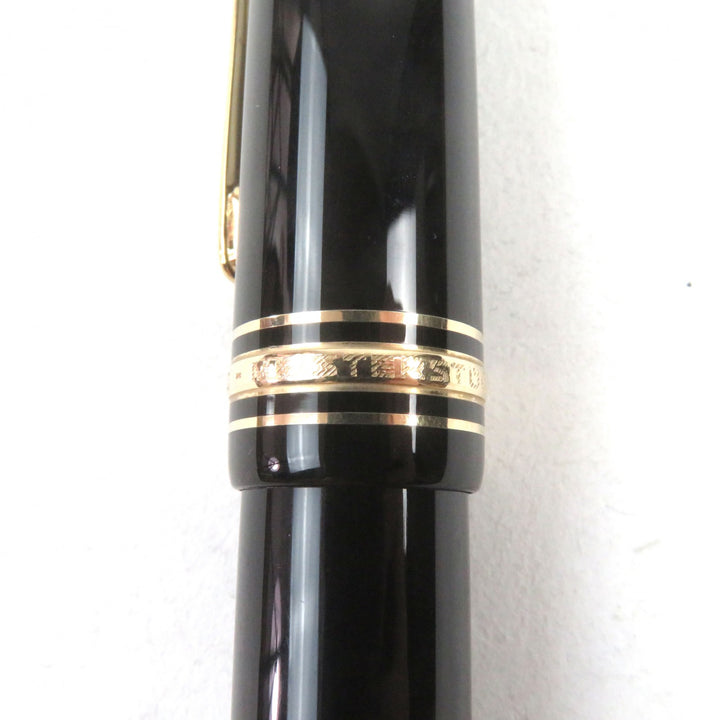 極美品○MONTBLANC モンブラン マイスターシュテュック 149 18K Mニブ ホワイトスター ロゴ刻印 キャップ式 万年筆 ブラック ゴールド