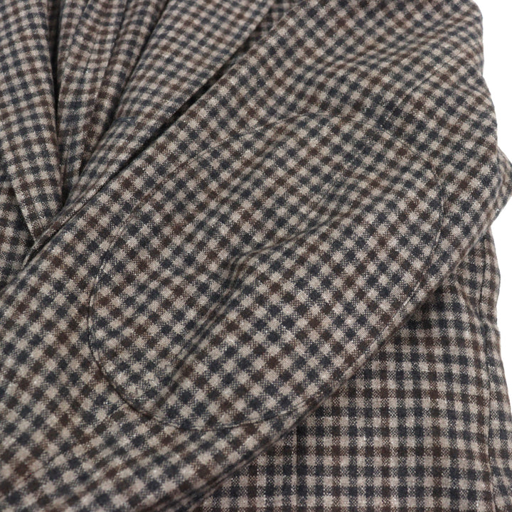 極美品○Salvatore Ferragamo サルヴァトーレフェラガモ ロゴボタン エルボーパッチ付き シングル テーラードジャケット 46-7R 正規品