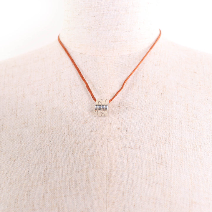 良品☆HERMES エルメス ムーブアッシュ 925 ペンダント ネックレス シルバー ブラウン 重量8.3g レディース