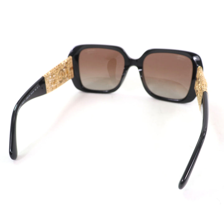 極美品☆CHANEL シャネル 5532-A スクエア シェイプ アイウェア 現行品 ココマーク サングラス ブラック 54□19 140 デモレンズ 伊製