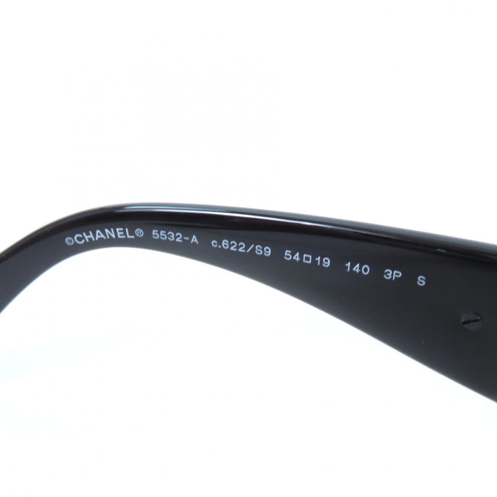 極美品☆CHANEL シャネル 5532-A スクエア シェイプ アイウェア 現行品 ココマーク サングラス ブラック 54□19 140 デモレンズ 伊製