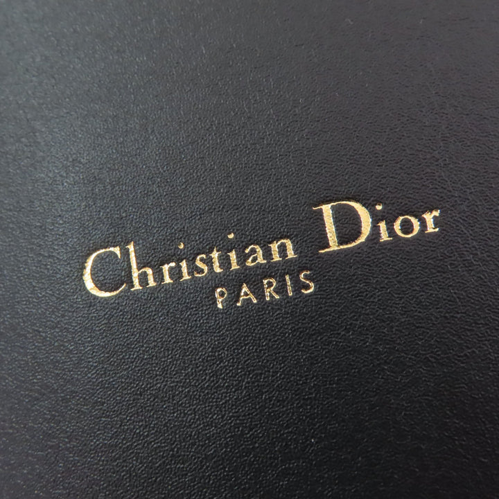 極美品☆Christian Dior クリスチャンディオール D-WAIST マキシ ダブルゴールドバックル レザー ベルト ブラック ゴールド金具 70