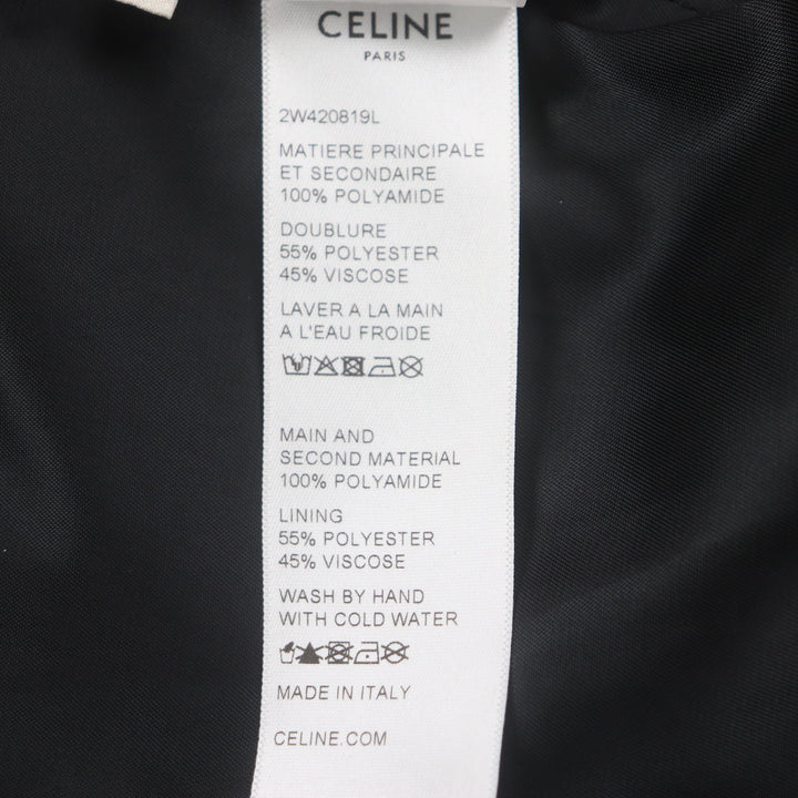 極美品▼CELINE セリーヌ 21AW 2W420819L ルーズチェッカーボードブール ロゴ入 ジップアップ ブルゾン シルバー 46 伊製 正規品 メンズ