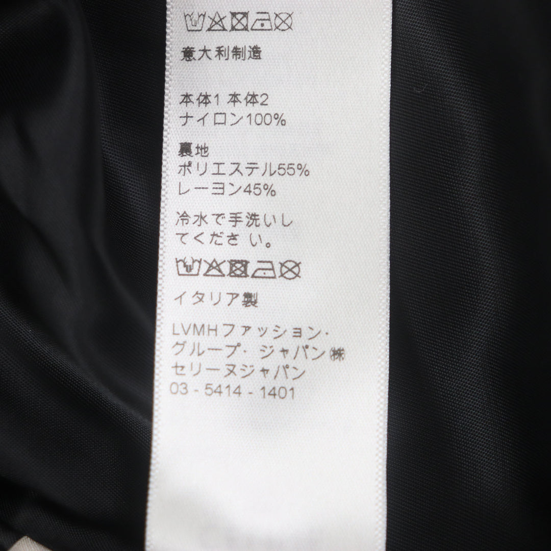 極美品▼CELINE セリーヌ 21AW 2W420819L ルーズチェッカーボードブール ロゴ入 ジップアップ ブルゾン シルバー 46 伊製 正規品 メンズ