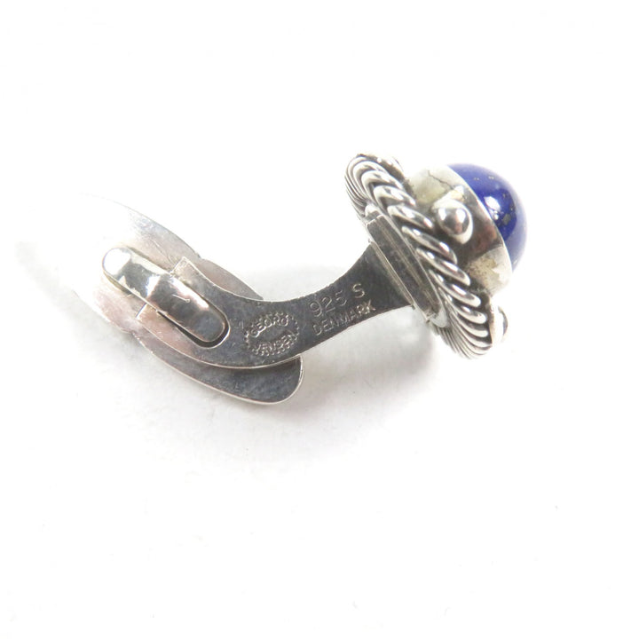 良品○Georg Jensen ジョージジェンセン 17 925 ラピスラズリ カフスボタン カフリンクス シルバー ブルー デンマーク製 重量12.5g