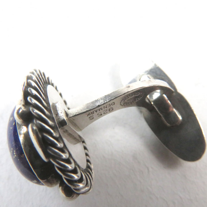 良品○Georg Jensen ジョージジェンセン 17 925 ラピスラズリ カフスボタン カフリンクス シルバー ブルー デンマーク製 重量12.5g