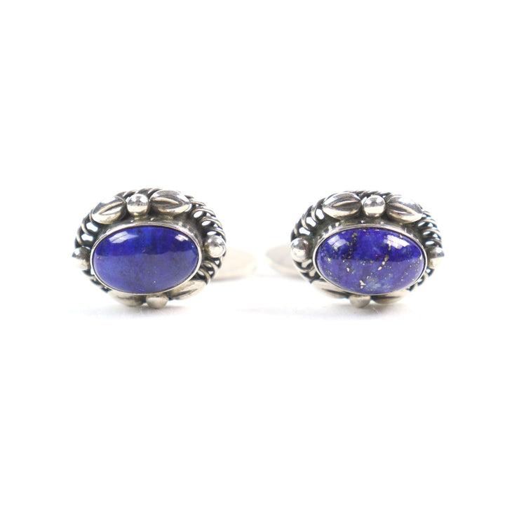 良品○Georg Jensen ジョージジェンセン 17 925 ラピスラズリ カフスボタン カフリンクス シルバー ブルー デンマーク製 重量12.5g