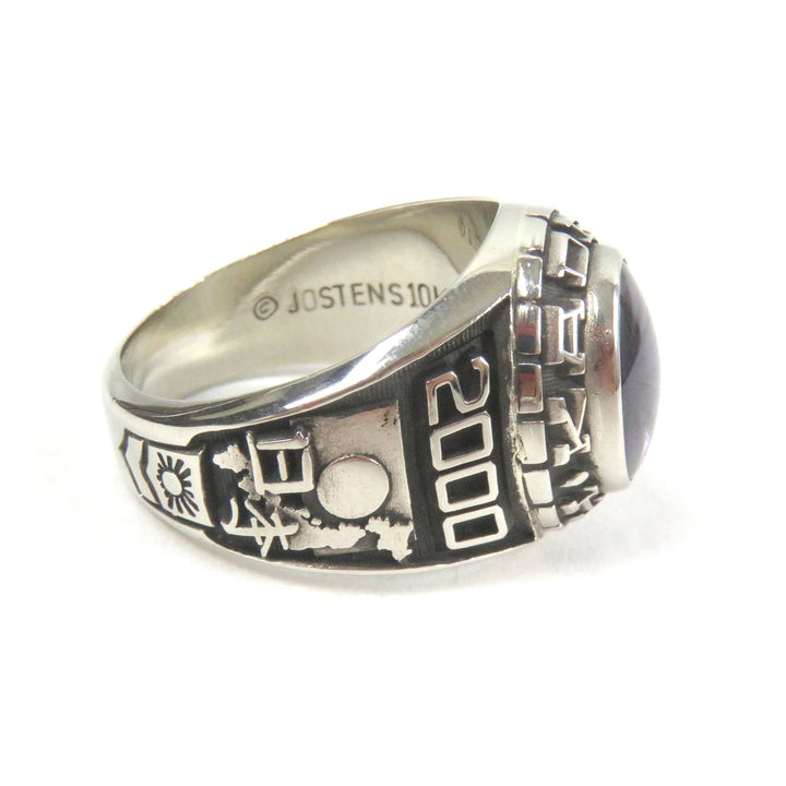 極美品□JOSTENS ジャスティンズ SV925 カラージェムストーン 2000 日本 RASHI アクセサリー リング・指輪 シルバー 16号相当 メンズ