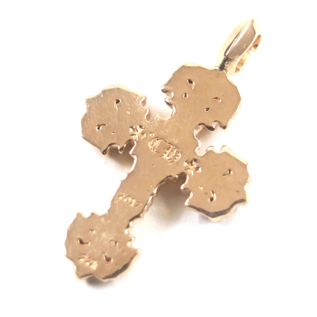 美品▼CHROME HEARTS クロムハーツ 22K FILIGREE TINY A/DIA タイニーフィリグリークロス 1Pダイヤモンド ペンダントトップ 総重量8.4g