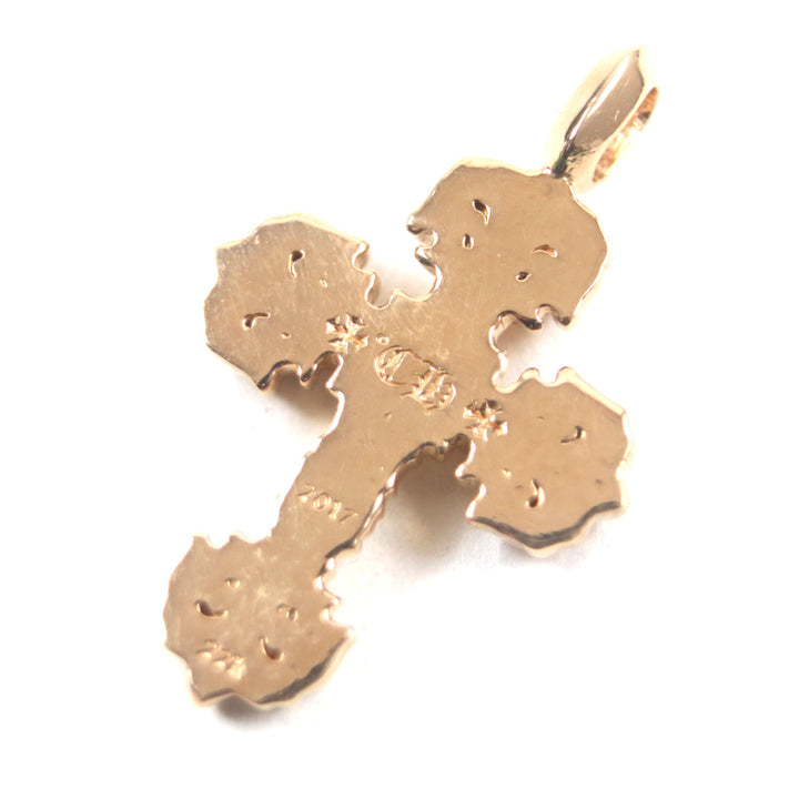 美品▼CHROME HEARTS クロムハーツ 22K FILIGREE TINY A/DIA タイニーフィリグリークロス 1Pダイヤモンド ペンダントトップ 総重量8.4g