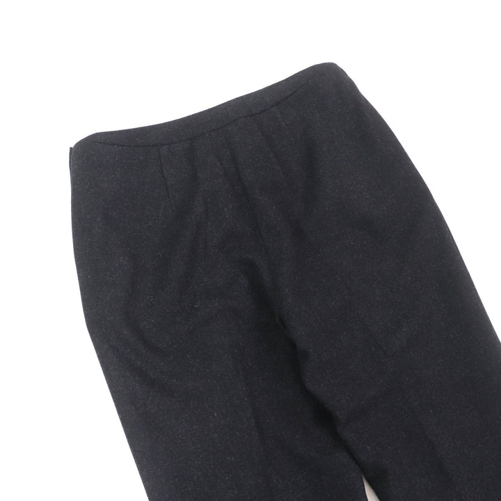 極美品★CHANEL シャネル P59000 裏地シルク100％ ロゴボタン付 センタープレス パンツ ウールパンツ チャコールグレー 38 レディース
