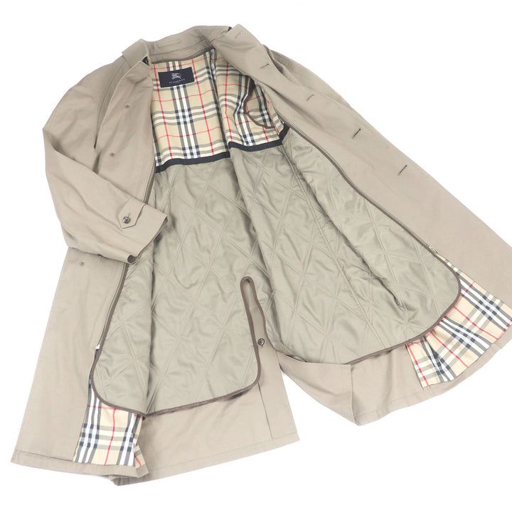 良品□BURBERRY LONDON バーバリーロンドン 裏ノバチェック キルティングライナー ステンカラーコート ベージュ 94-175-6 日本製 正規品