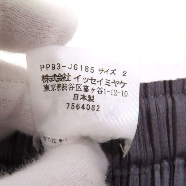 極美品△PLEATS PLEASE プリーツプリーズ イッセイミヤケ PP93-JG185 膝下丈 スカート グレー 2 日本製 正規品 レディース
