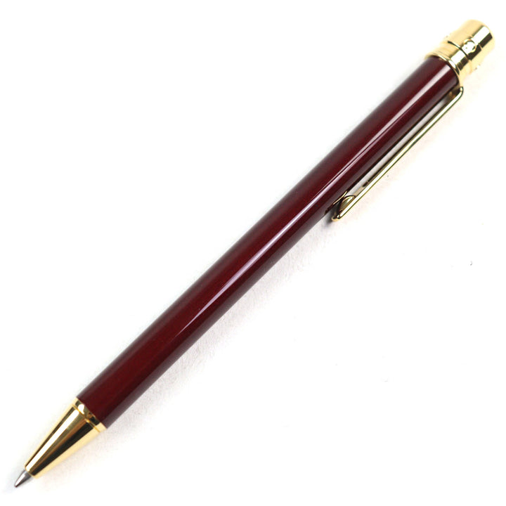 極美品○Cartier カルティエ サントス ドゥ カルティエ ロゴ刻印 ツイスト式 ボールペン ボルドー ゴールド ケース付き 筆記確認済み