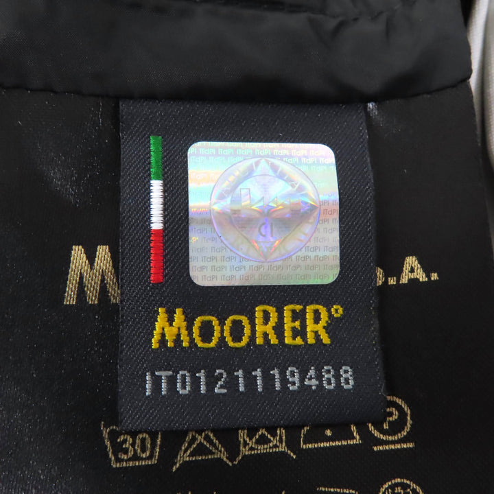 極美品★MOORER ムーレー ロゴボタン付 ドット柄 スプリング コート 　ブラック ホワイト 44 イタリア製 レディース