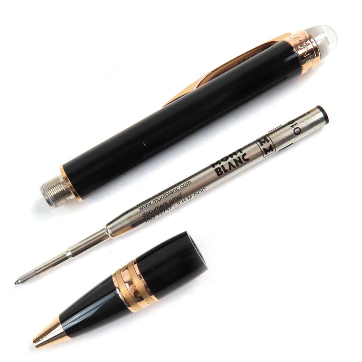 良品△MONTBLANC モンブラン スターウォーカー ホワイトスター ツイスト式 ボールペン ブラック ゴールド ドイツ製 メンズ 筆記確認済