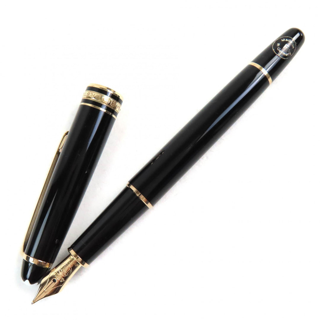 美品△MONTBLANC モンブラン マイスターシュテュック クラシック ペン先14K Fニブ ホワイトスター 万年筆 ブラック ゴールド ドイツ製