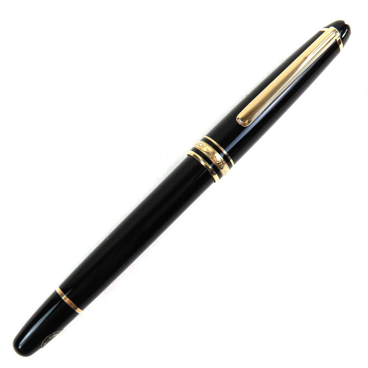 美品△MONTBLANC モンブラン マイスターシュテュック クラシック ペン先14K Fニブ ホワイトスター 万年筆 ブラック ゴールド ドイツ製