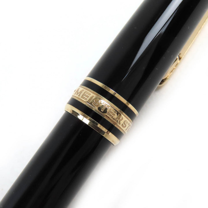 美品△MONTBLANC モンブラン マイスターシュテュック クラシック ペン先14K Fニブ ホワイトスター 万年筆 ブラック ゴールド ドイツ製