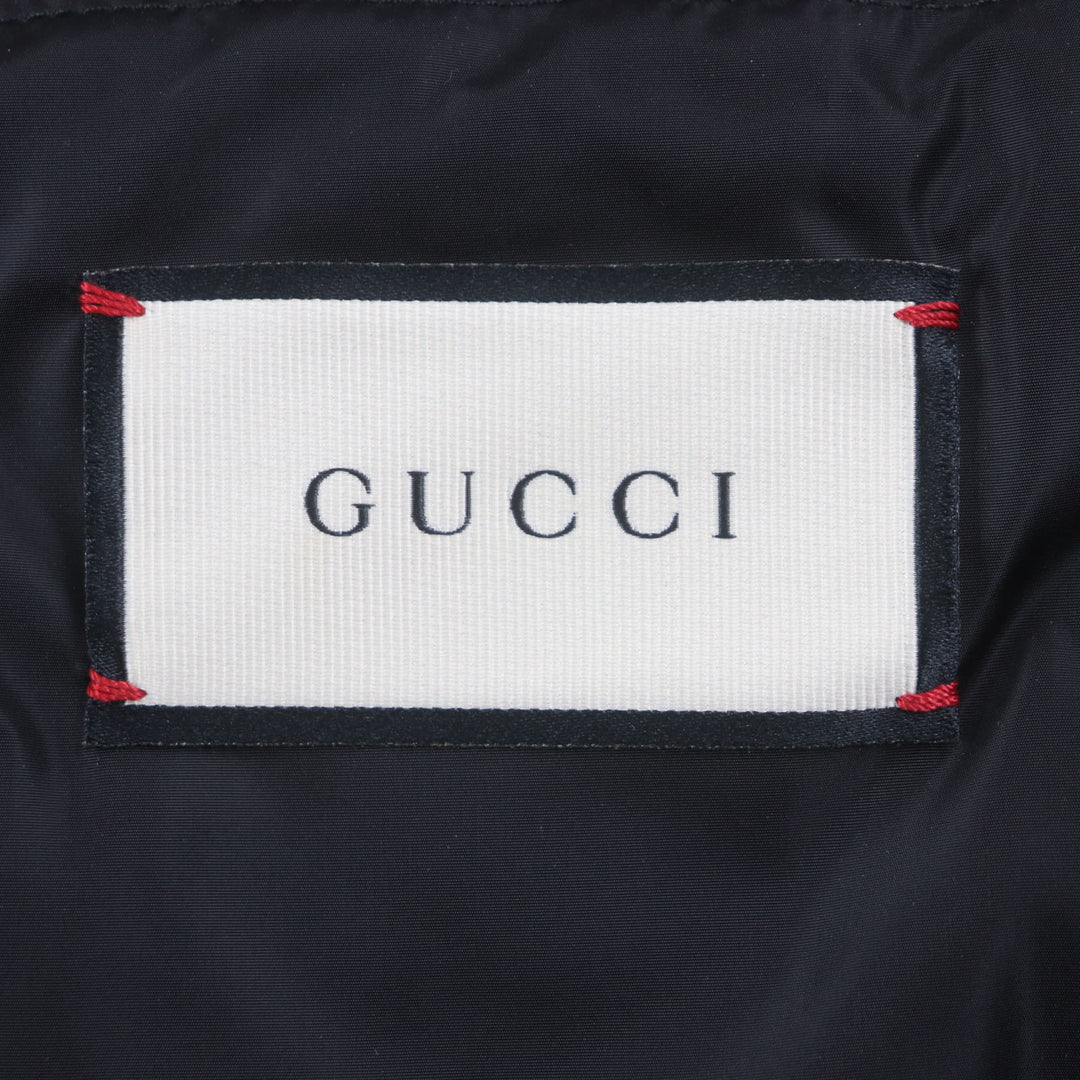 美品▼GUCCI グッチ 590746 GG柄 フード付き 中綿 WZIPUP コート マウンテンパーカー グリーン ボルドー 46 イタリア製 正規品 メンズ
