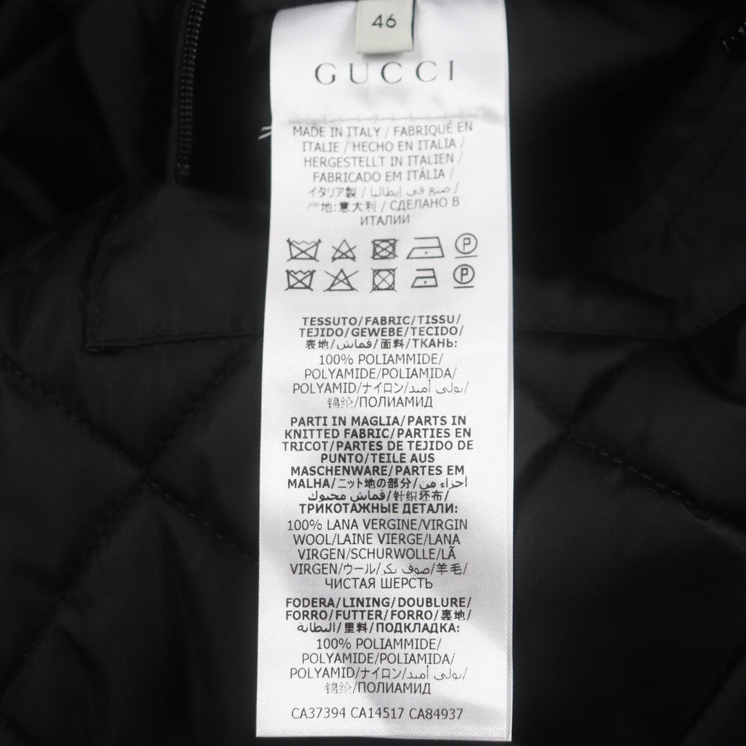 美品▼GUCCI グッチ 590746 GG柄 フード付き 中綿 WZIPUP コート マウンテンパーカー グリーン ボルドー 46 イタリア製 正規品 メンズ
