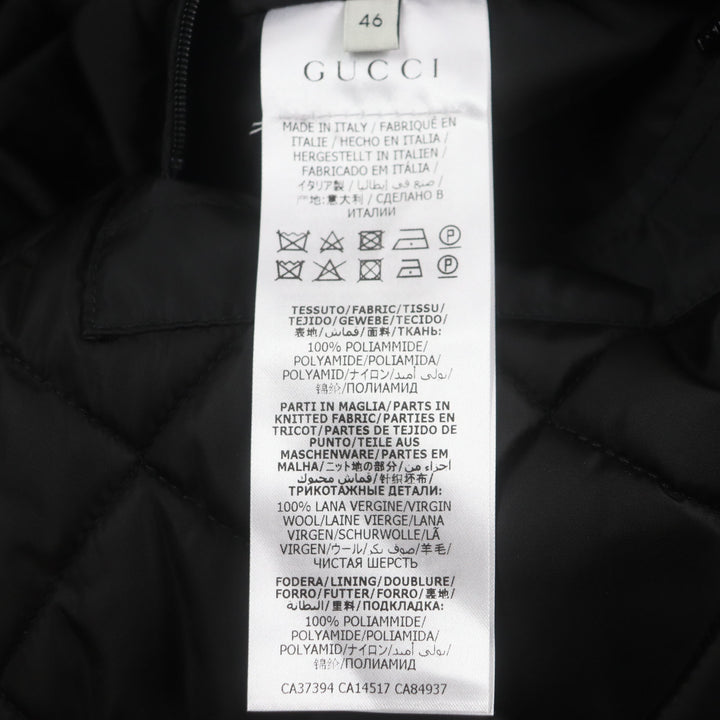 美品▼GUCCI グッチ 590746 GG柄 フード付き 中綿 WZIPUP コート マウンテンパーカー グリーン ボルドー 46 イタリア製 正規品 メンズ