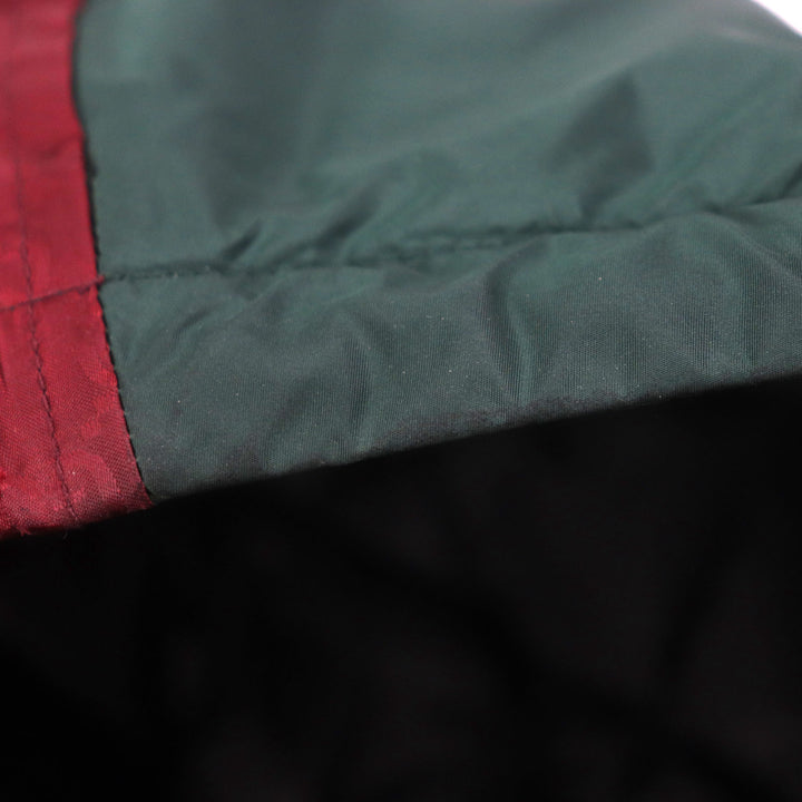美品▼GUCCI グッチ 590746 GG柄 フード付き 中綿 WZIPUP コート マウンテンパーカー グリーン ボルドー 46 イタリア製 正規品 メンズ