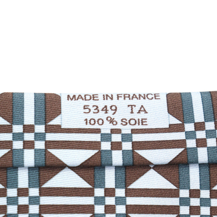 未使用品○HERMES エルメス CRAVATE クラヴァット シルク100% アール・デコ 幾何学模様 ネクタイ マルチカラー 箱付き フランス製 メンズ