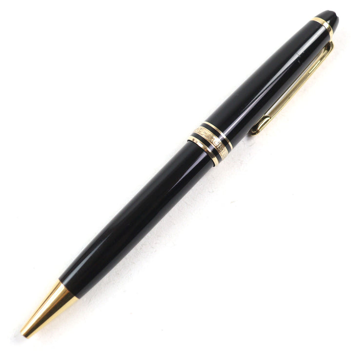 良品○MONTBLANC モンブラン マイスターシュテュック クラシック ロゴ刻印 ホワイトスター ツイスト式 ボールペン 筆記確認済み